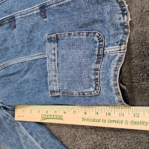 Mossimo 3/4 Sleeve Denim Blazer Jacket  Tailored Fit 2 Button Size Medium - Picture 6 of 7